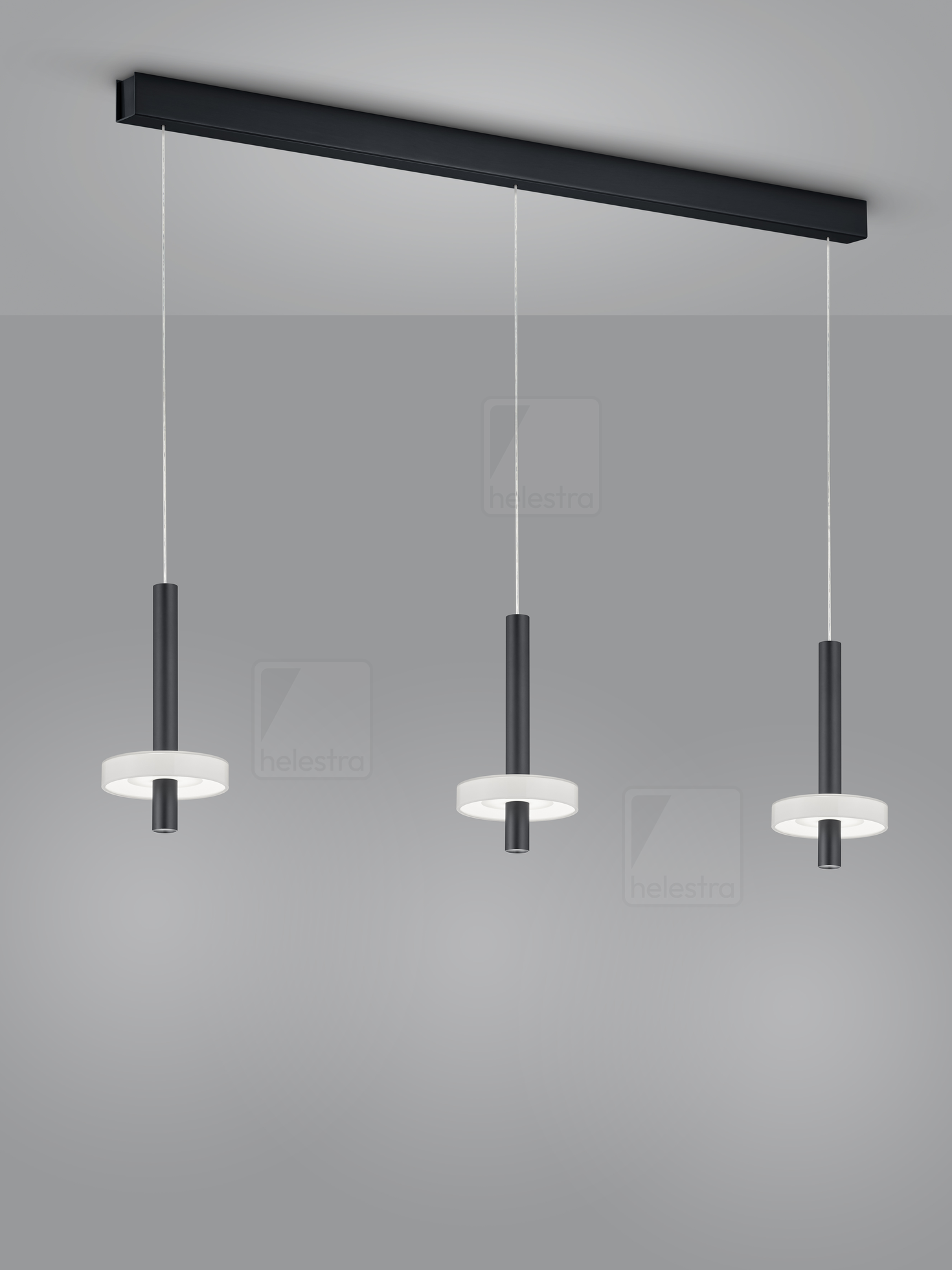 Helestra KEA  suspension lumineuse aluminium noir mat