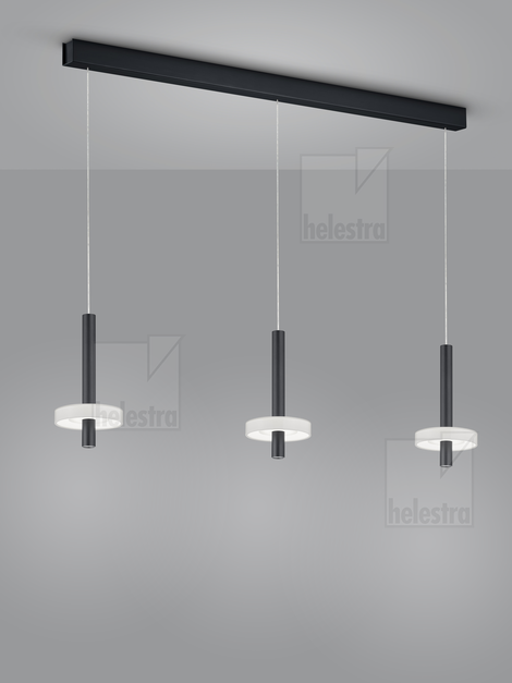 Helestra KEA  Pendelleuchte Aluminium mattschwarz