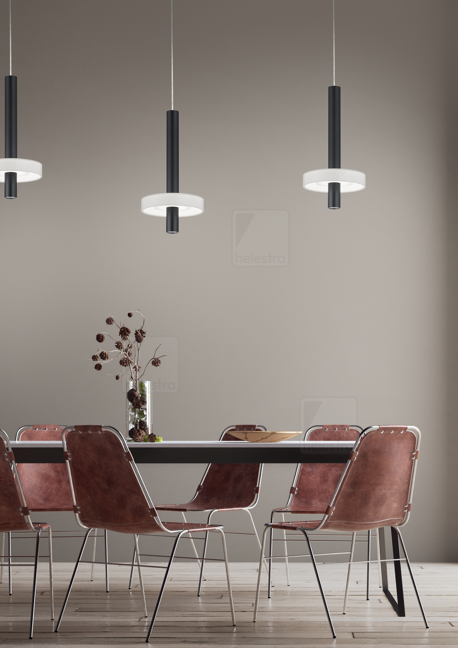 Helestra KEA  suspension lumineuse aluminium noir mat