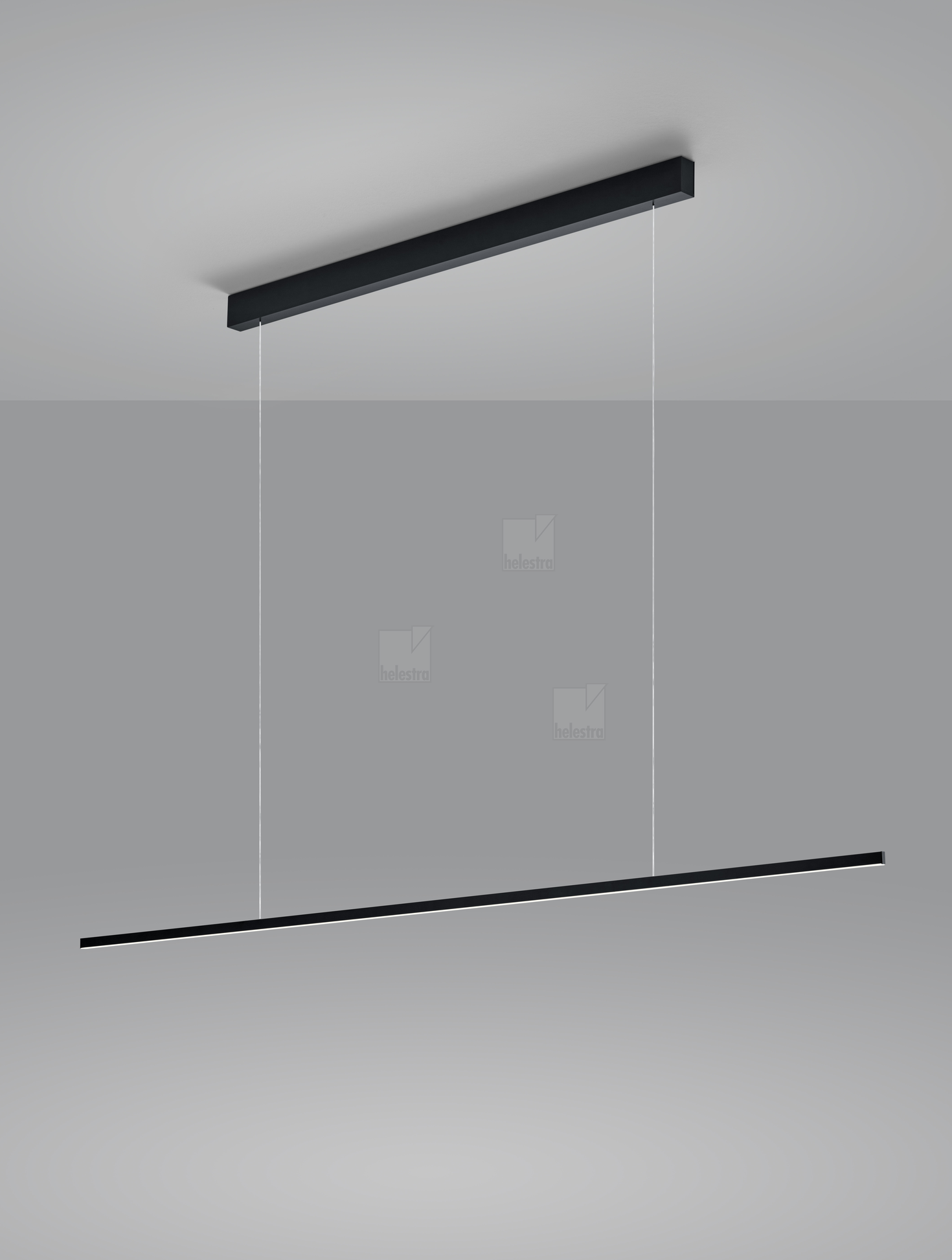 Helestra LOOPY  suspension lumineuse aluminium noir mat