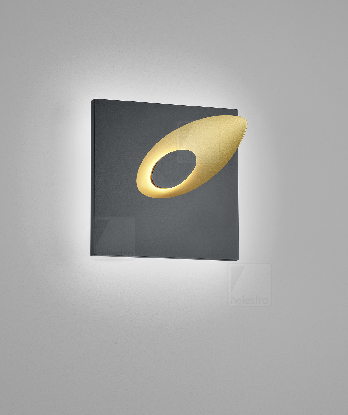 Helestra TAIL  wall luminaire cast aluminium black -gold