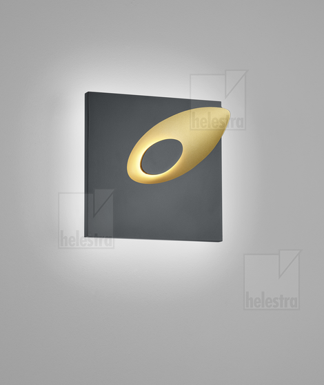 Helestra TAIL  Wandleuchte Aluminium-Guss schwarz - gold