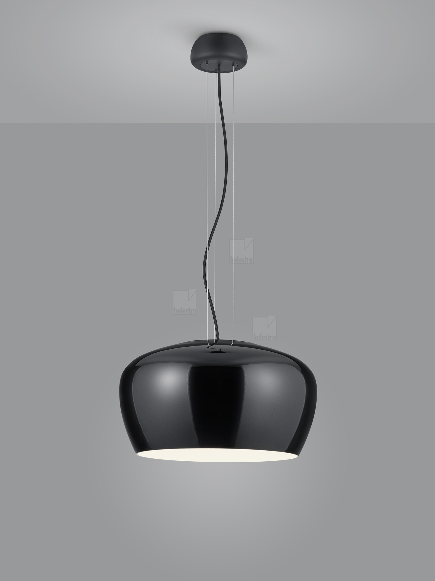 Helestra VEDA  suspension lumineuse aluminium noir mat