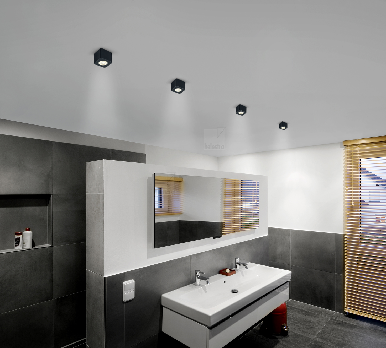 Helestra OSO  ceiling luminaire aluminium mat black