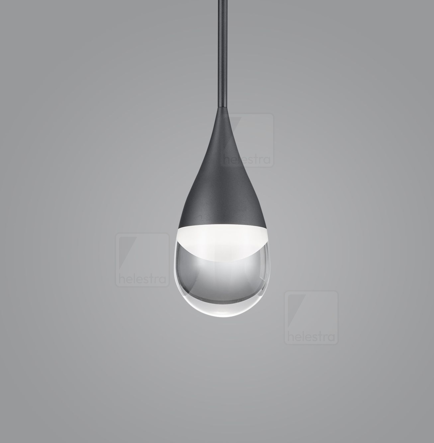 Helestra DEEP  pendant luminaire aluminium mat black