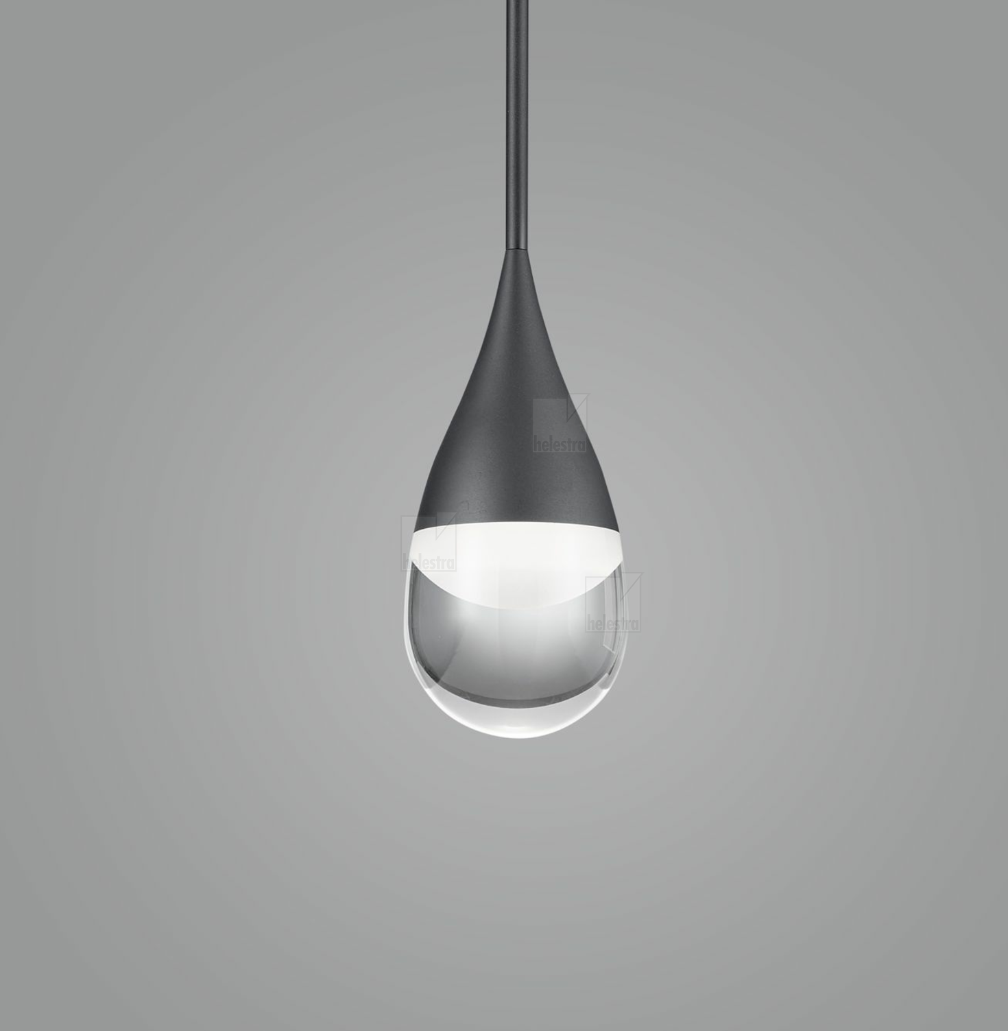 Helestra DEEP  pendant luminaire aluminium mat black