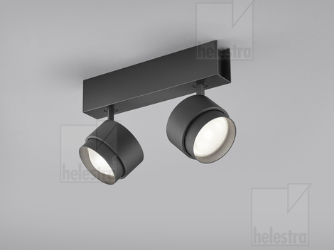 Helestra PONT  Deckenleuchte Aluminium mattschwarz