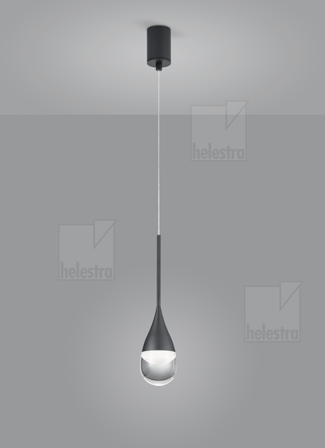 Helestra DEEP  Pendelleuchte Aluminium mattschwarz