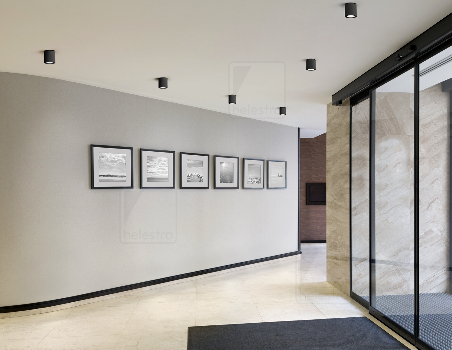 Helestra NOG  Plafonnier fonte d'aluminium noir mat