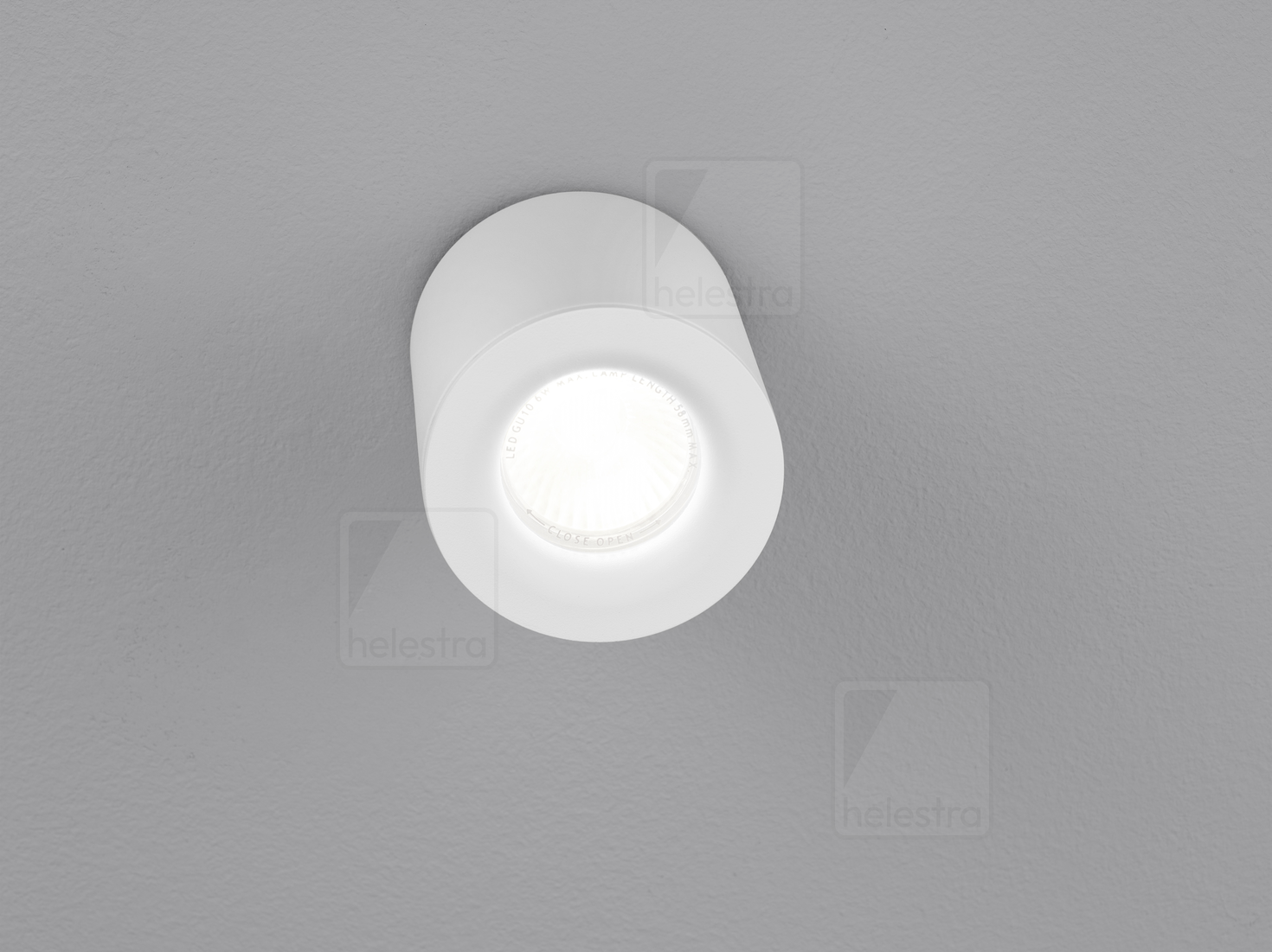 Helestra NOG  Plafonnier fonte d'aluminium blanc mat