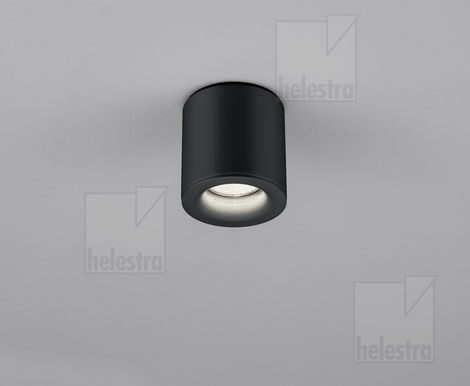 Helestra NOG  Plafonnier fonte d'aluminium noir mat