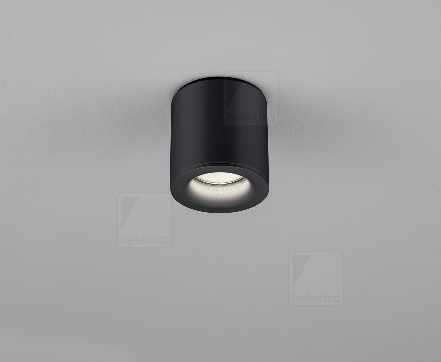 Helestra NOG  Plafonnier fonte d'aluminium noir mat