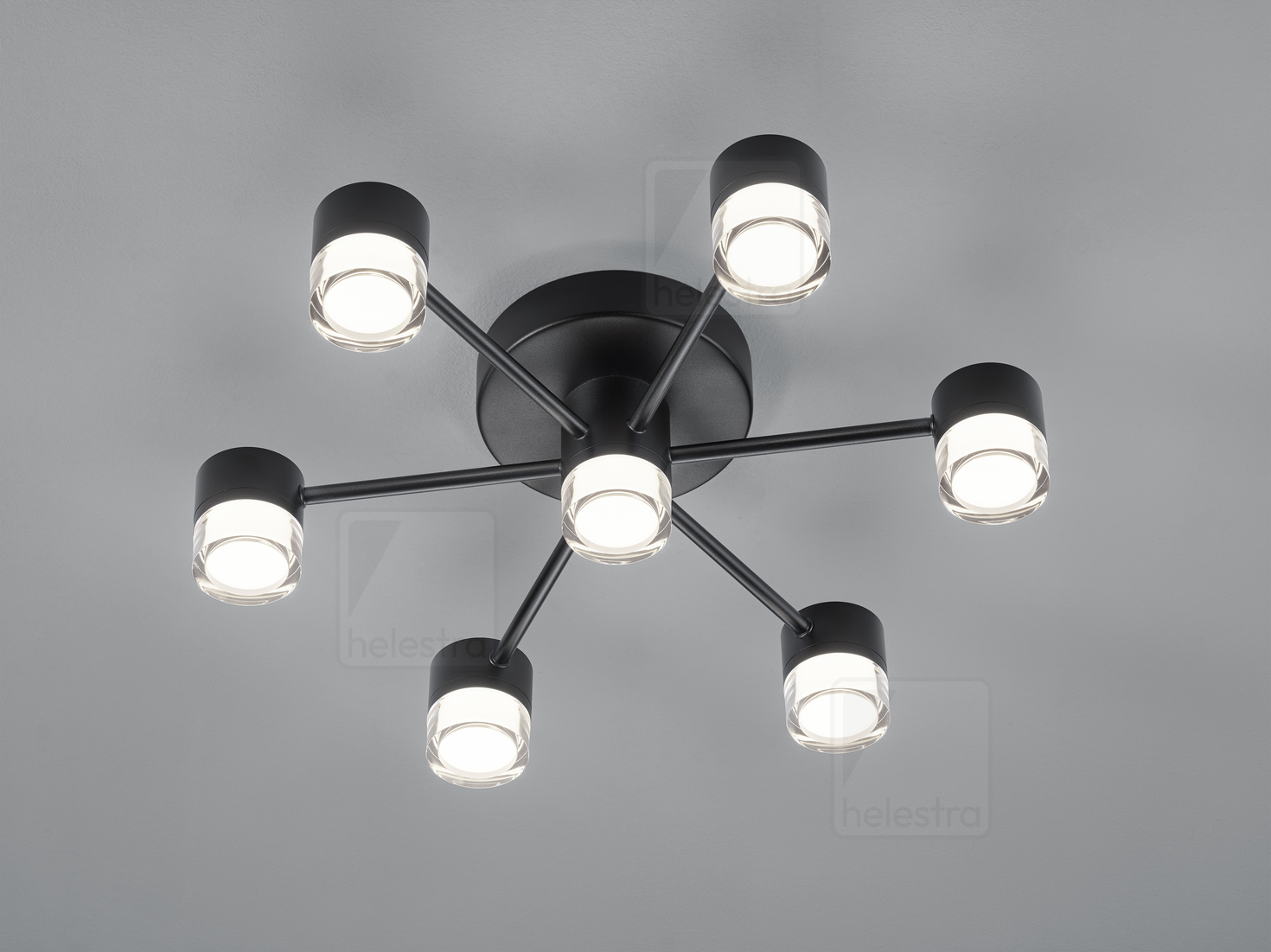 Helestra SIMO  ceiling luminaire steel mat black