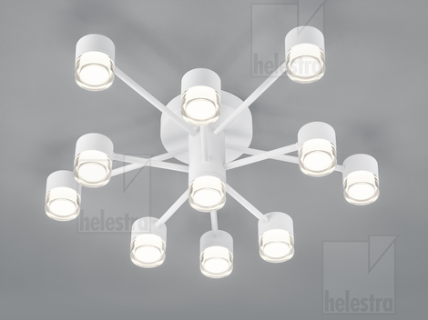 Helestra SIMO  ceiling luminaire steel mat white
