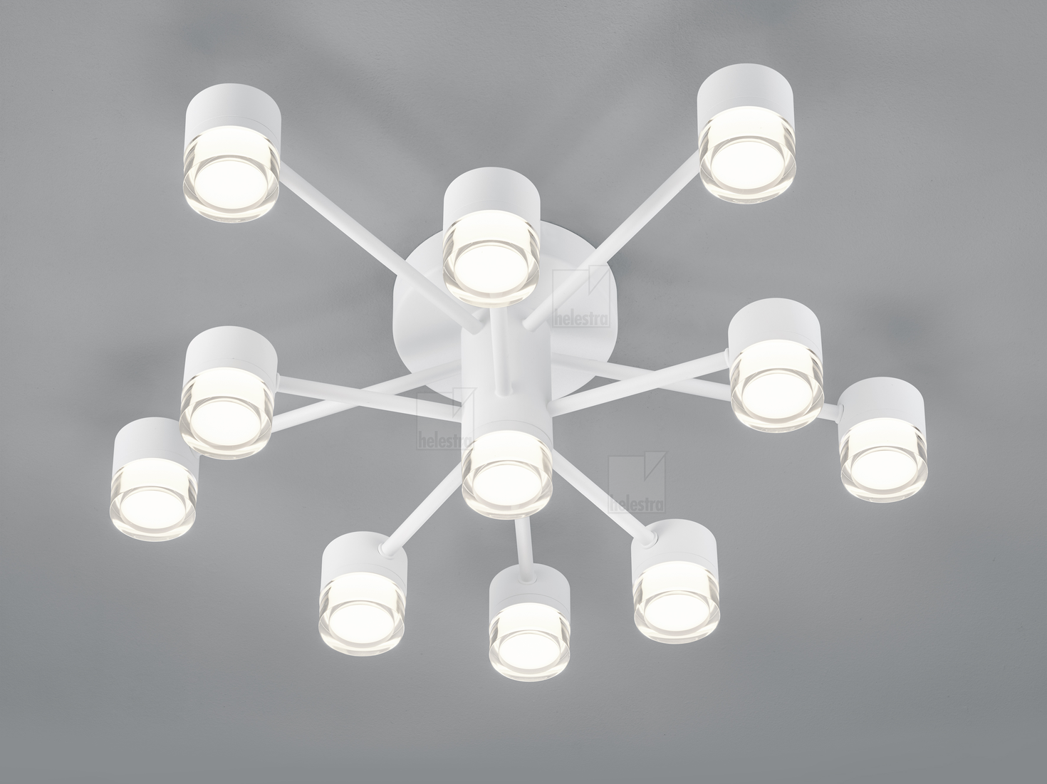Helestra SIMO  ceiling luminaire steel mat white