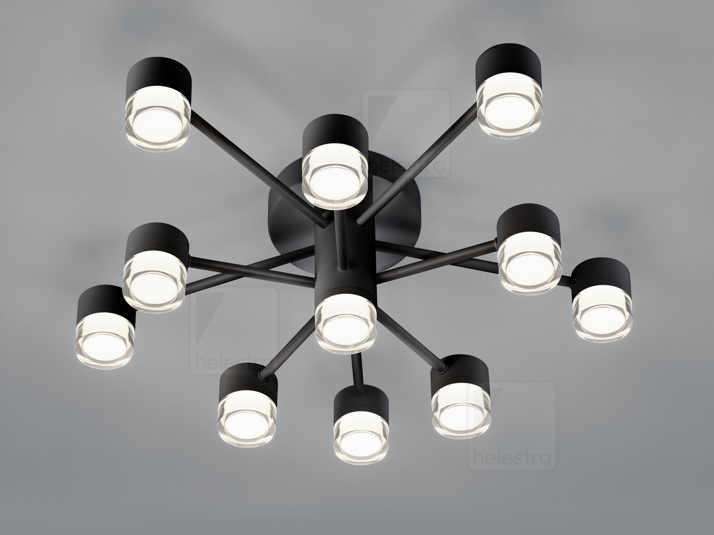 Helestra SIMO  ceiling luminaire steel mat black