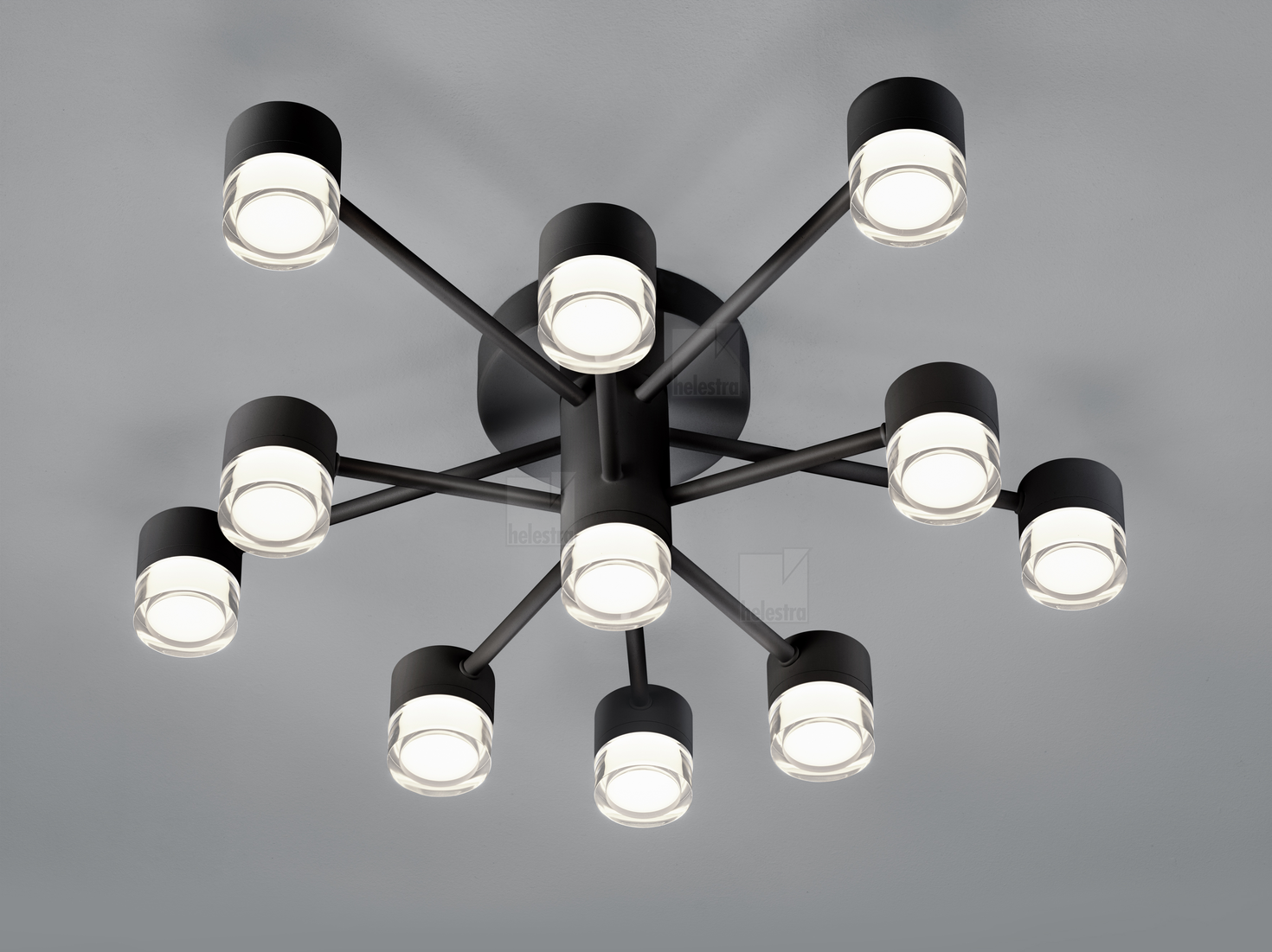 Helestra SIMO  ceiling luminaire steel mat black
