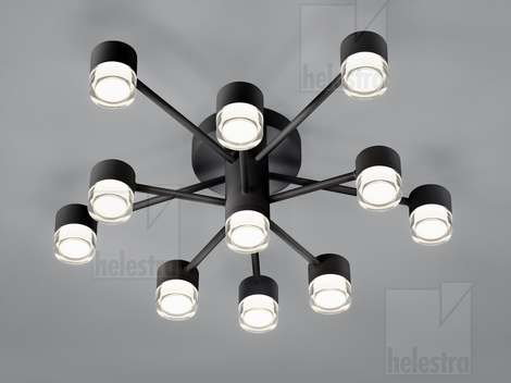 Helestra SIMO  ceiling luminaire steel mat black