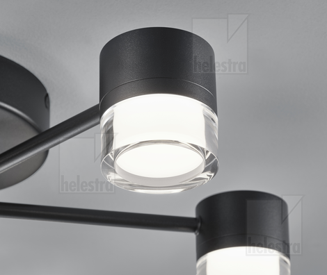 Helestra SIMO  lampada soffitto acciaio nero opaco