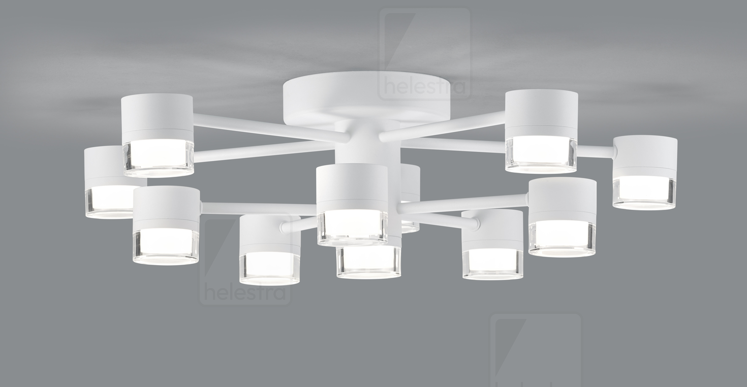 Helestra SIMO  ceiling luminaire steel mat white