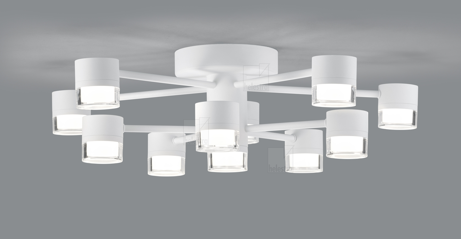 Helestra SIMO  ceiling luminaire steel mat white