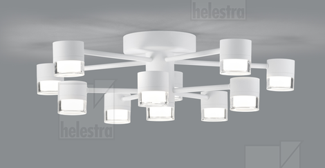 Helestra SIMO  ceiling luminaire steel mat white