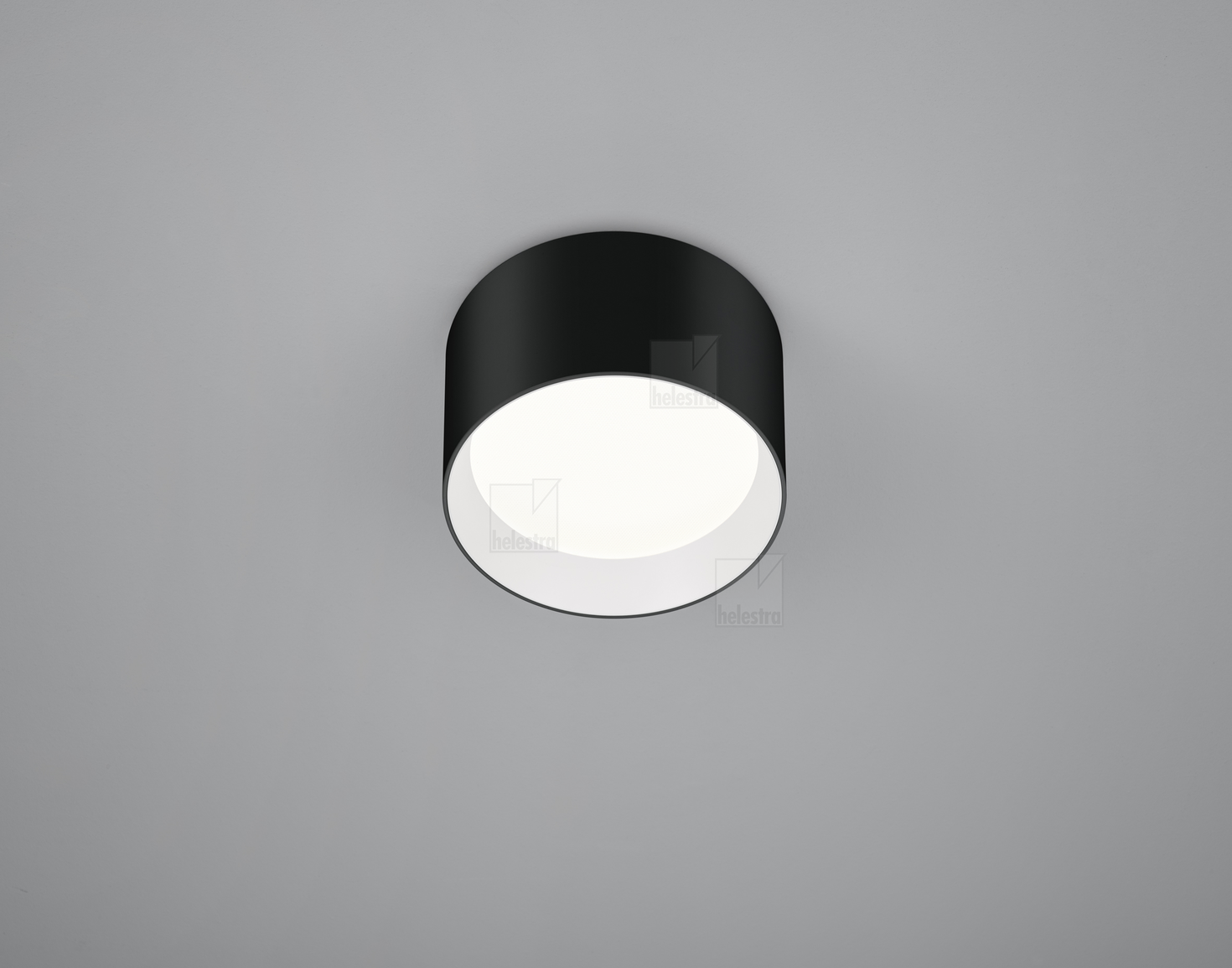 Helestra ENIO  Plafonnier aluminium noir- blanc