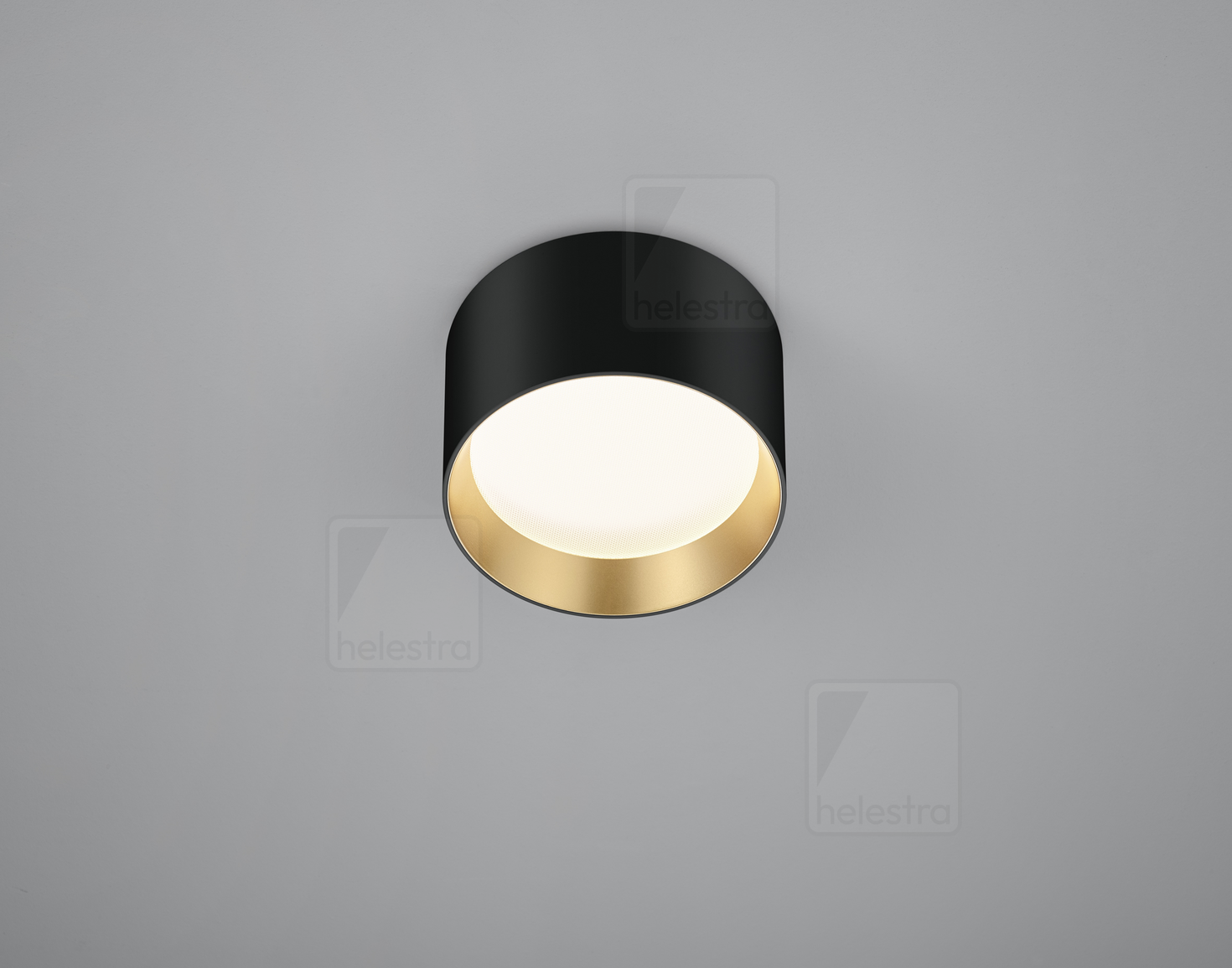 Helestra ENIO  Plafonnier aluminium noir - or