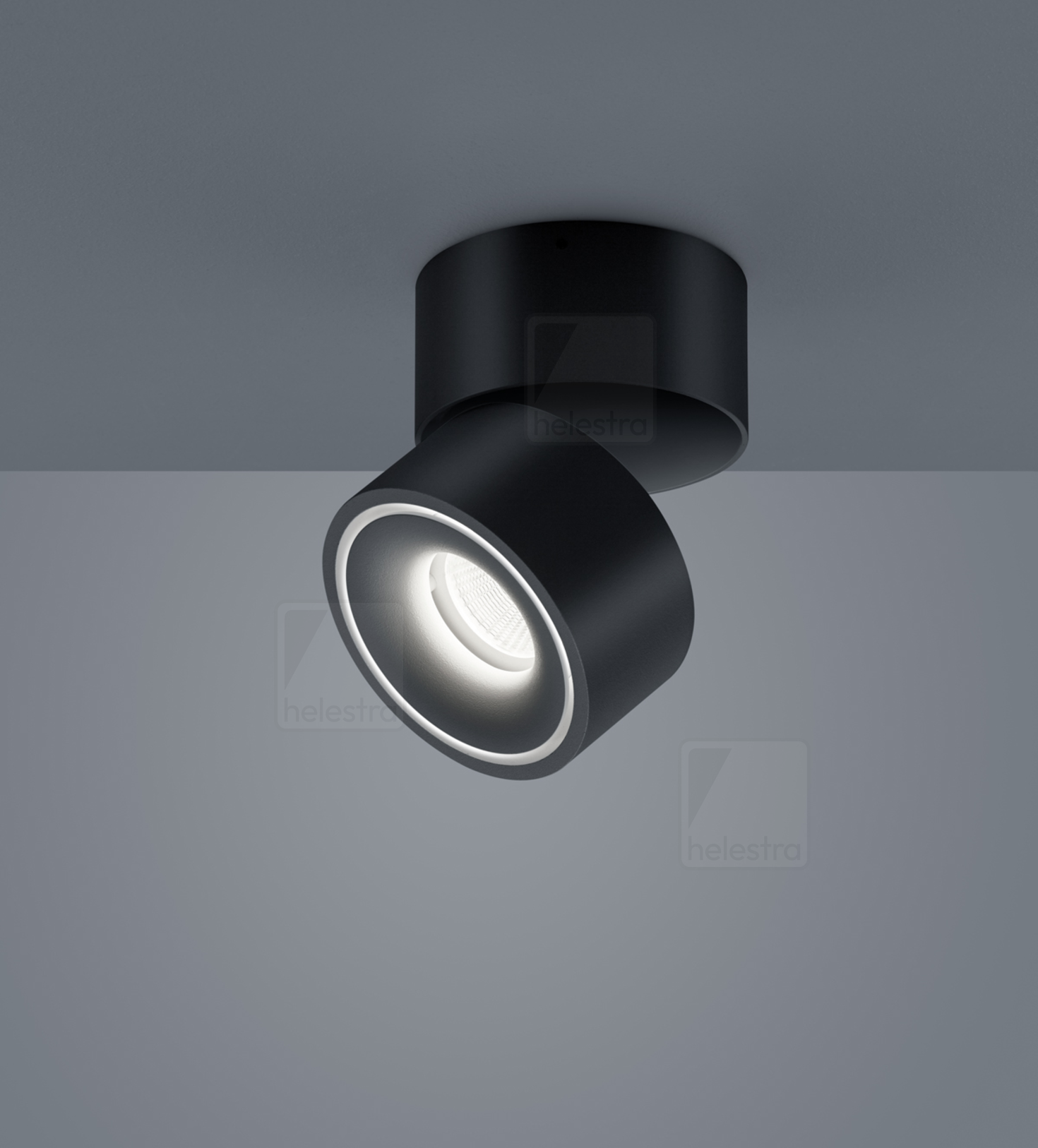 Helestra ROTA  ceiling luminaire aluminium mat black