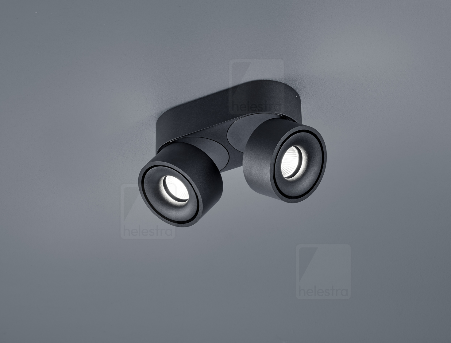 Helestra ROTA  Plafonnier aluminium noir mat