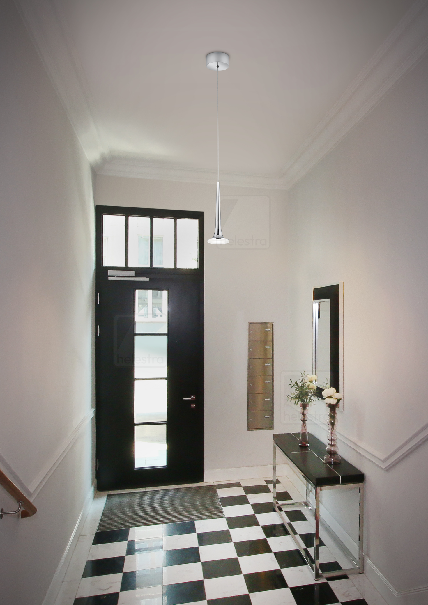 Helestra FLUTE  pendant luminaire aluminium chrome