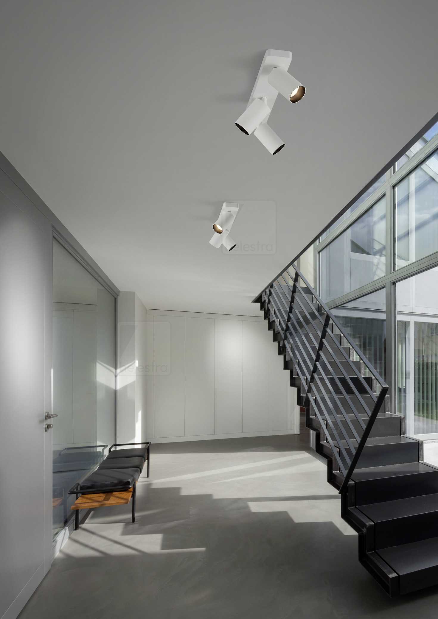 Helestra RIWA  Plafonnier aluminium blanc mat