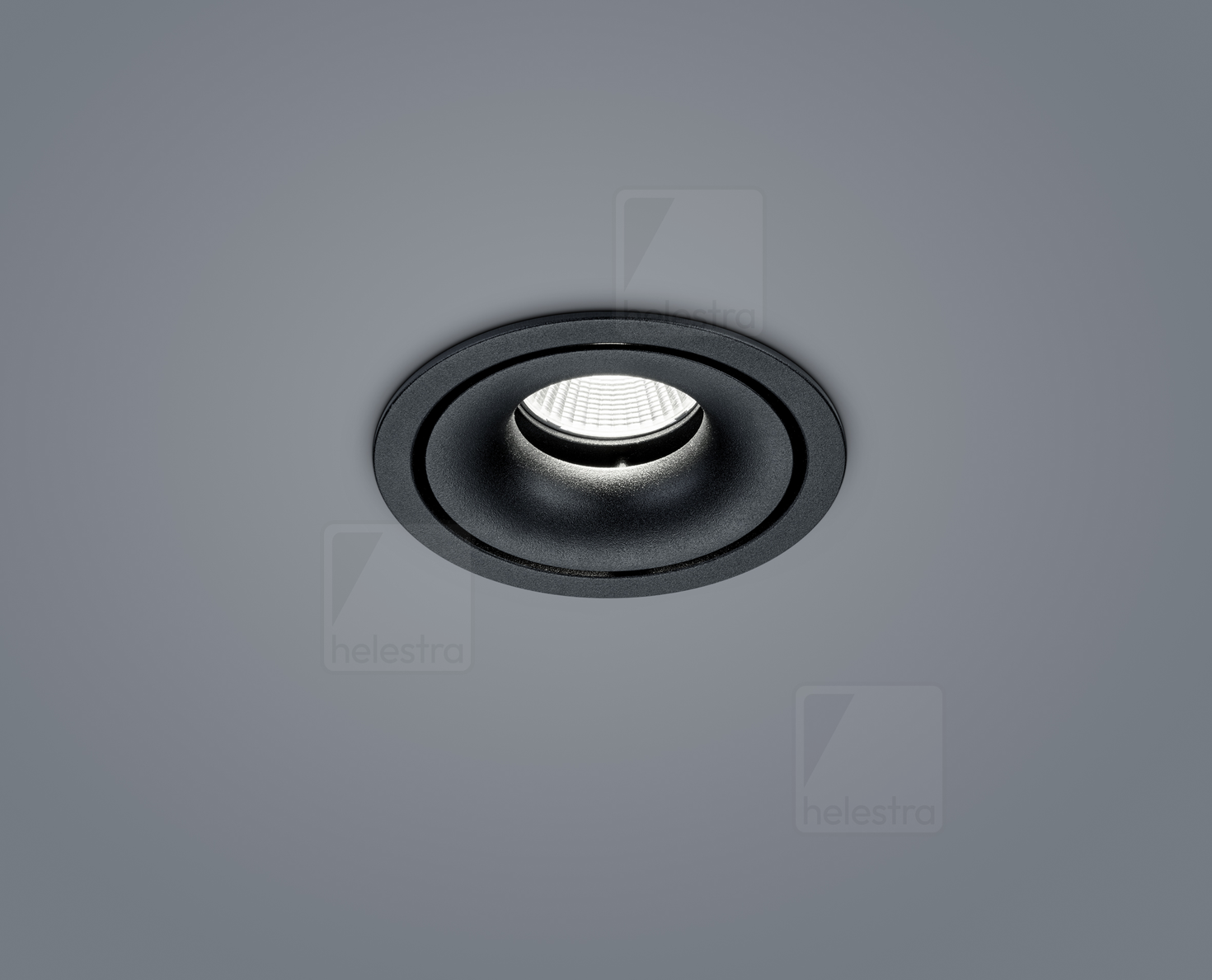 Helestra ROTA  Plafonnier encastré aluminium noir mat