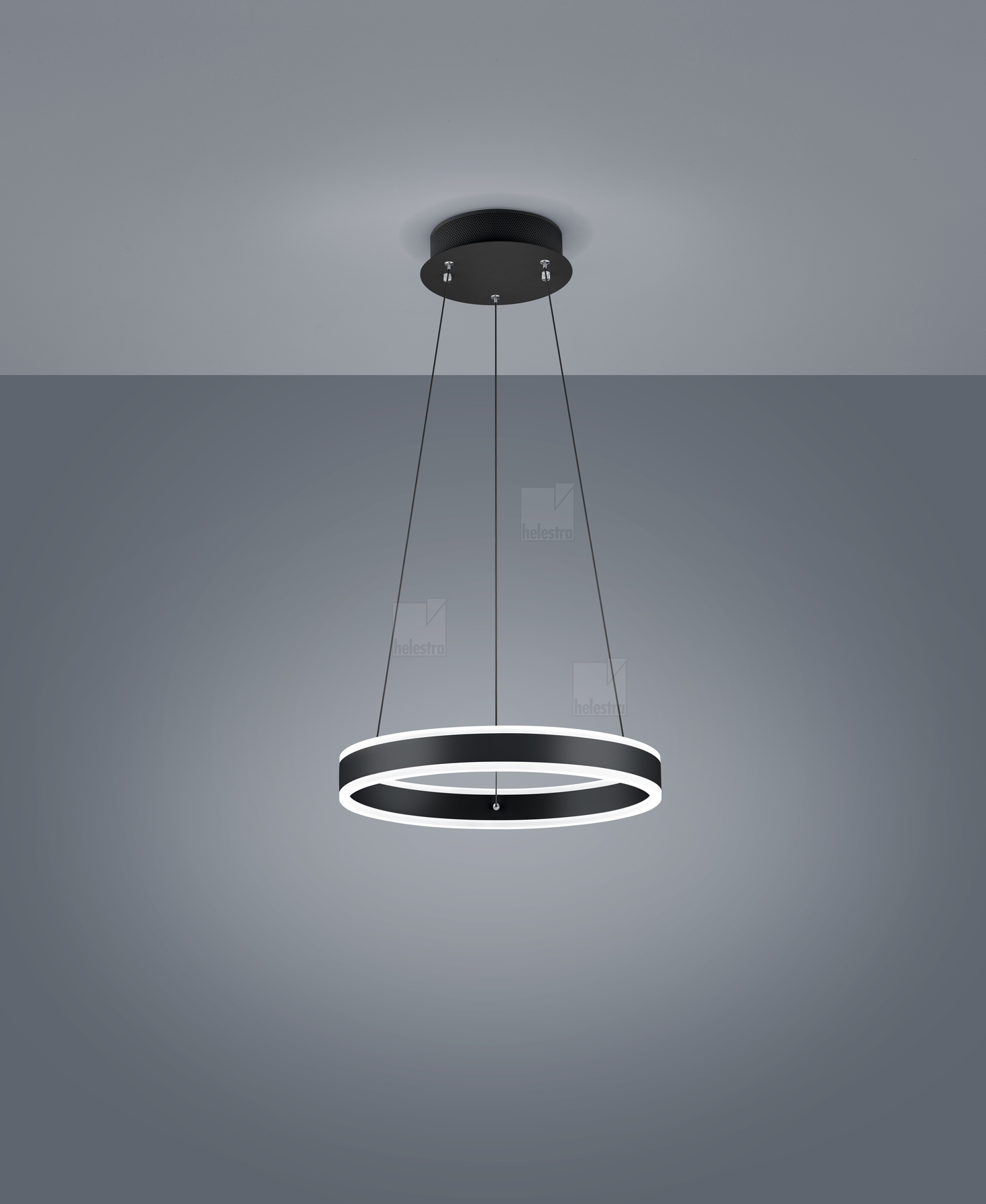Helestra SERVO  suspension lumineuse aluminium noir mat