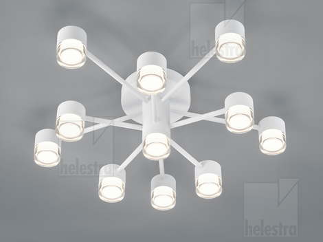 Helestra SIMO  ceiling luminaire steel mat white