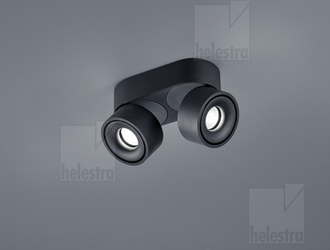 Helestra ROTA  Deckenleuchte Aluminium mattschwarz