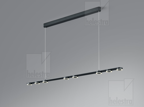 Helestra EIGHT  suspension lumineuse aluminium noir mat