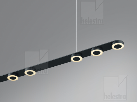 Helestra EIGHT  suspension lumineuse aluminium noir mat