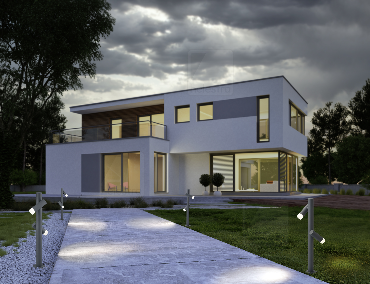 Helestra CILA  borne lumineuse aluminium graphite
