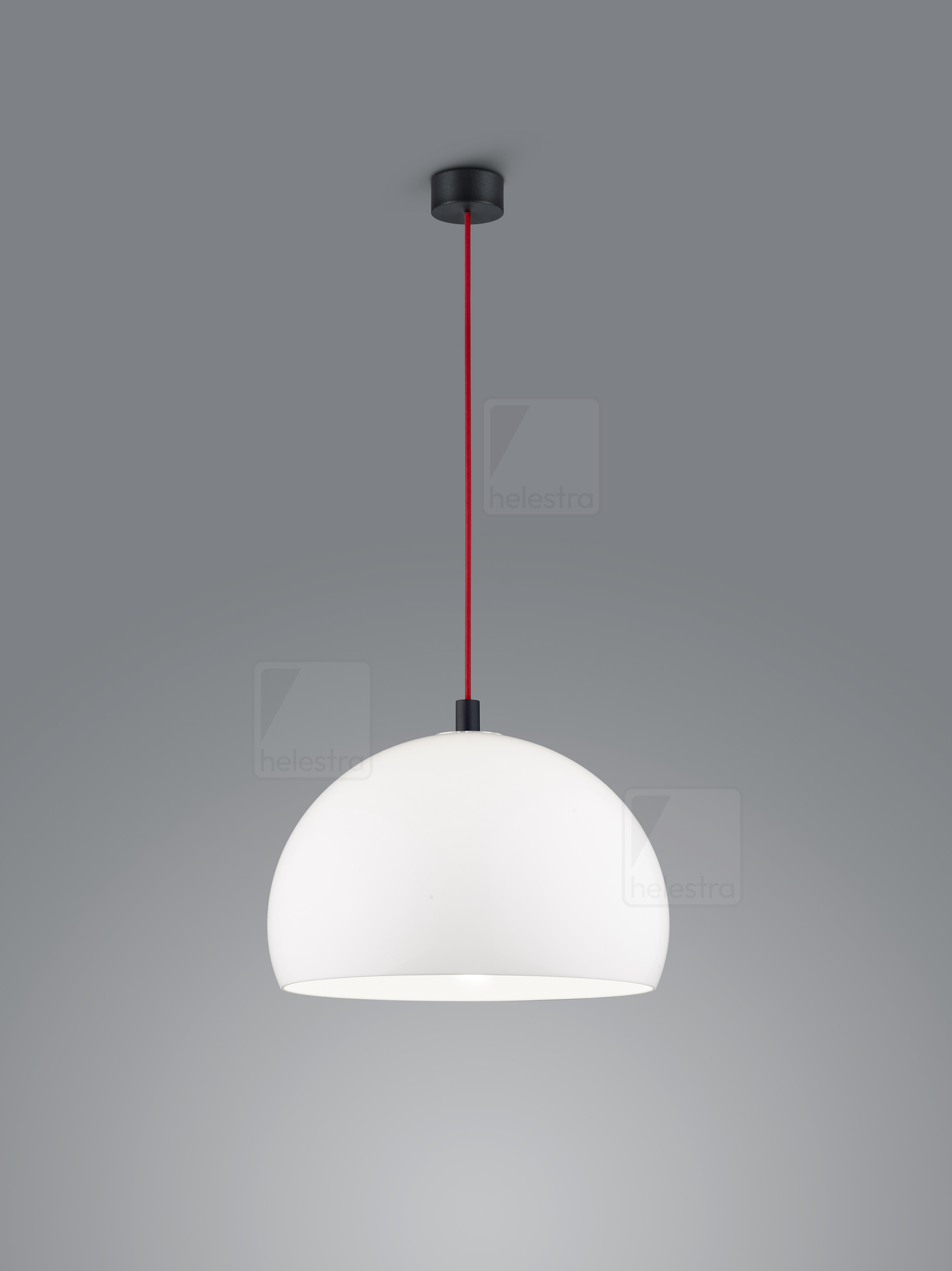 Helestra DORO  suspension lumineuse aluminium noir mat - rouge