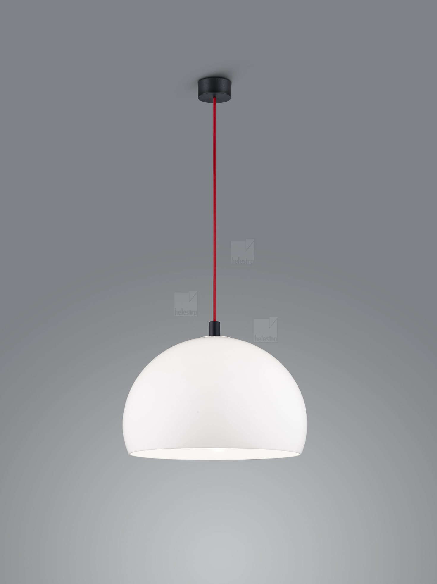Helestra DORO  suspension lumineuse aluminium noir mat - rouge