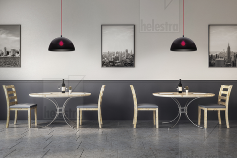 Helestra DORO  pendant luminaire aluminium mat black - red