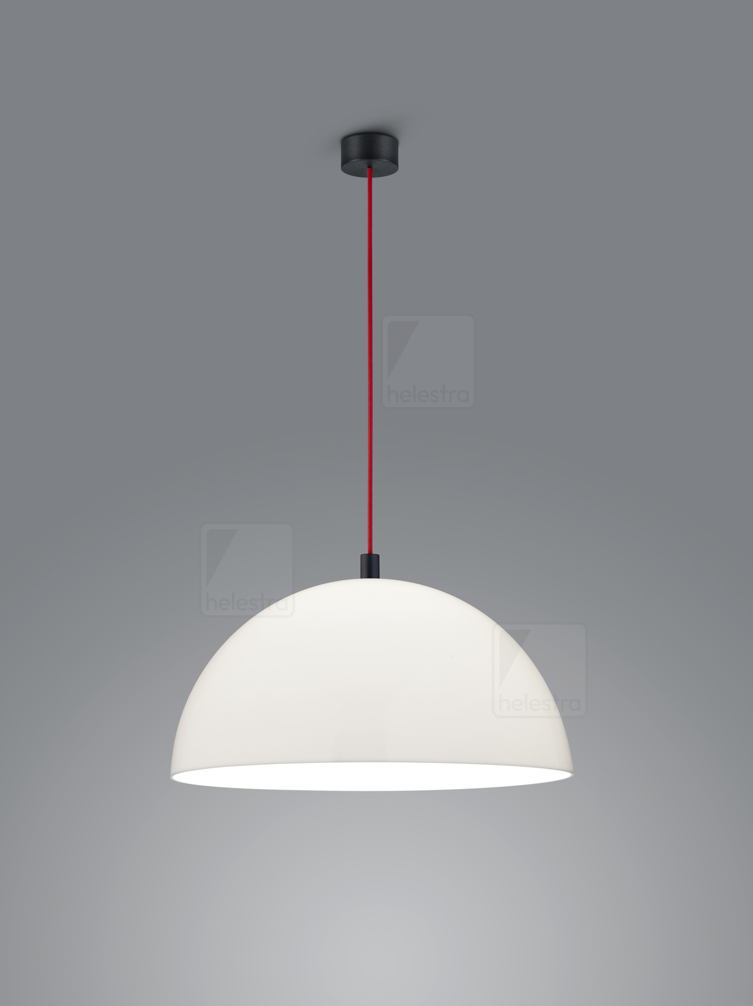 Helestra DORO  suspension lumineuse aluminium noir mat - rouge