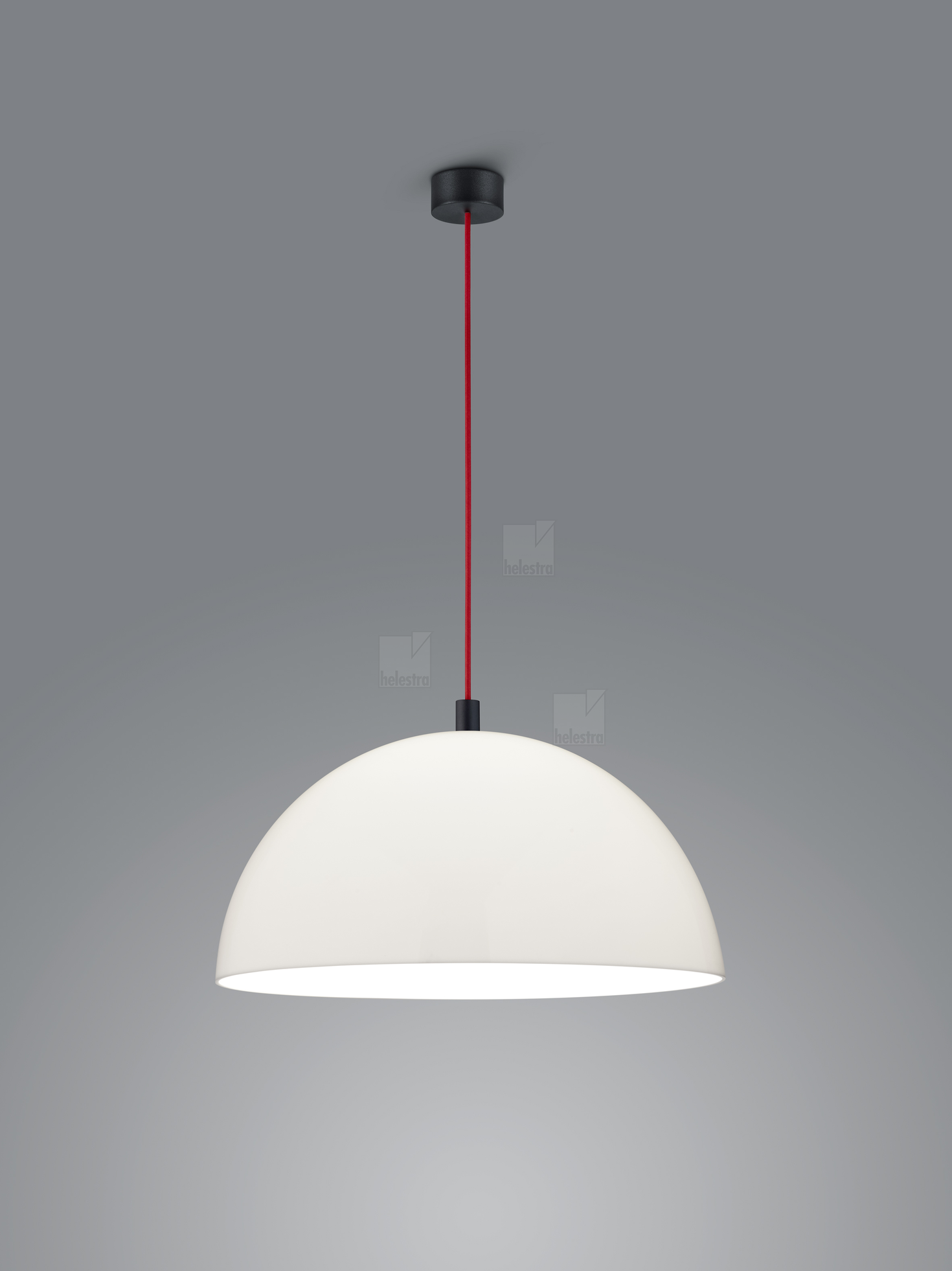 Helestra DORO  suspension lumineuse aluminium noir mat - rouge