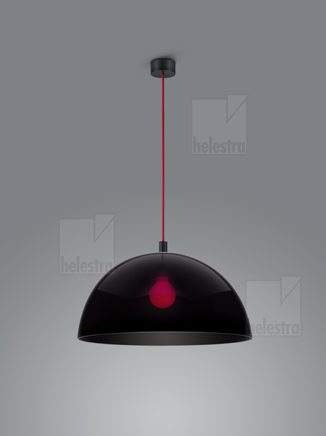 Helestra DORO  suspension lumineuse aluminium noir mat - rouge
