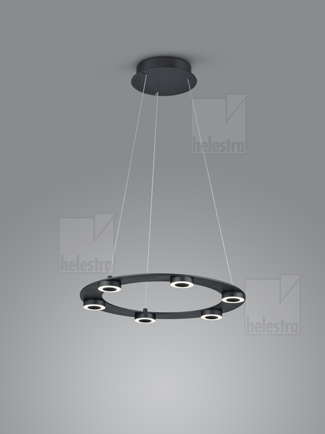 Helestra EIGHT  Pendelleuchte Aluminium mattschwarz