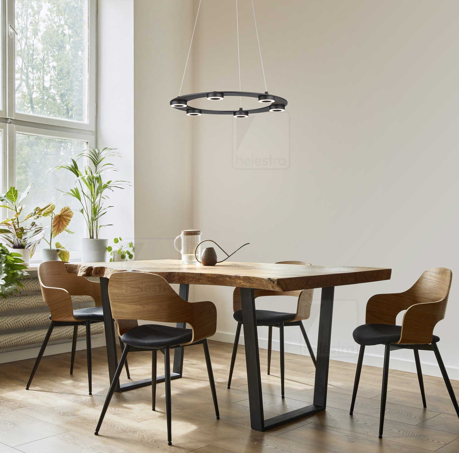 Helestra EIGHT  pendant luminaire aluminium mat black