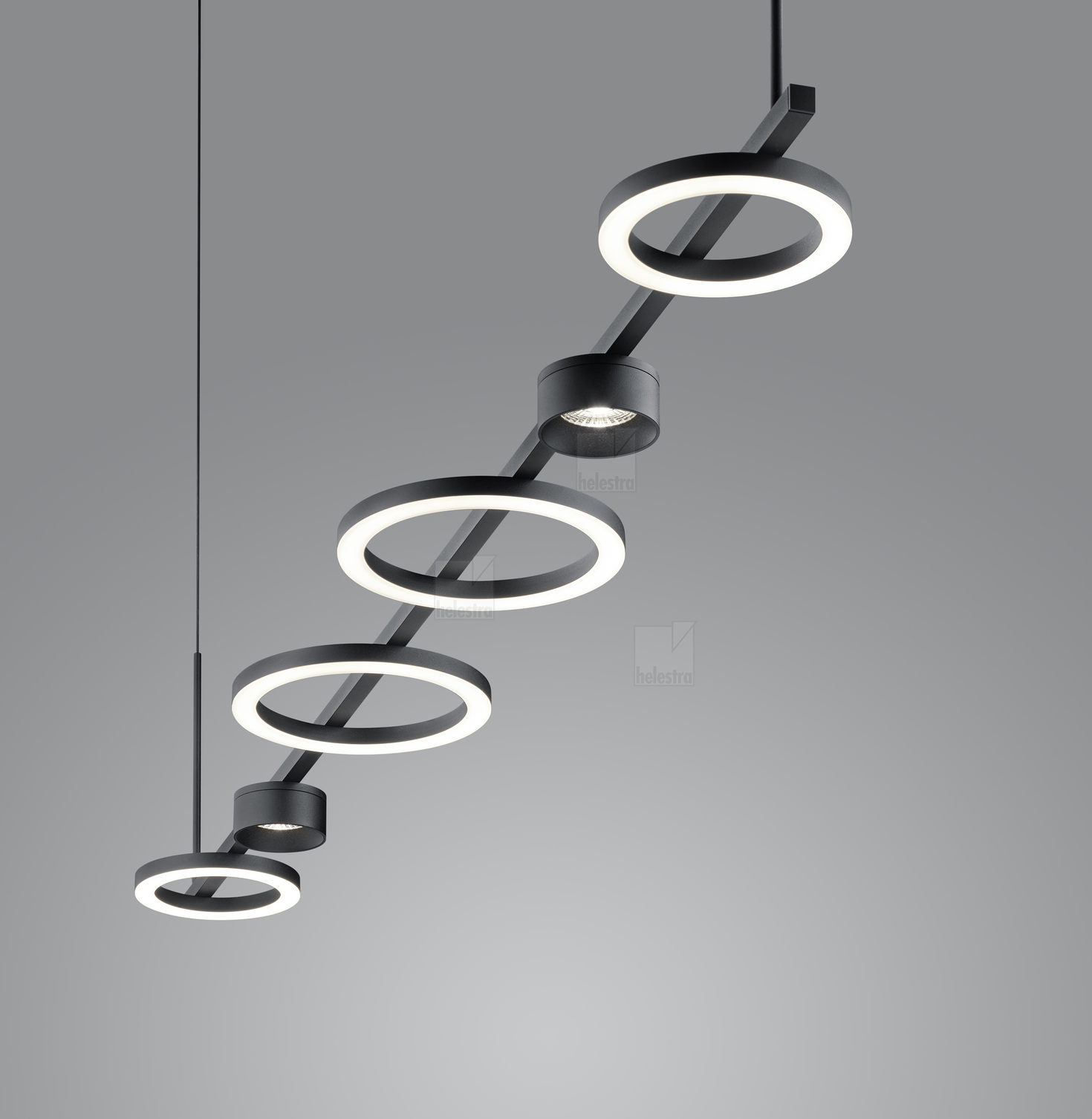 Helestra KAIROS  pendant luminaire aluminium mat black