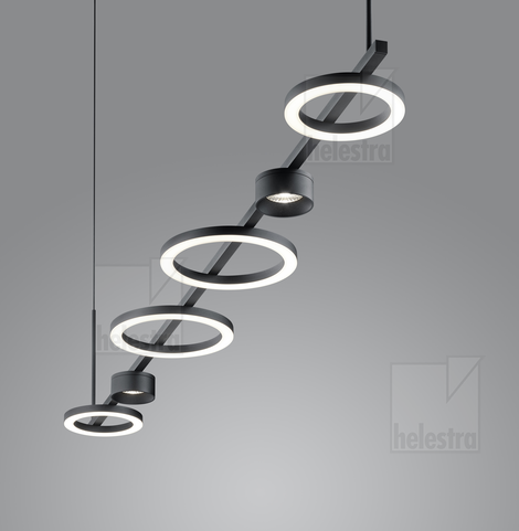 Helestra KAIROS  Pendelleuchte Aluminium mattschwarz