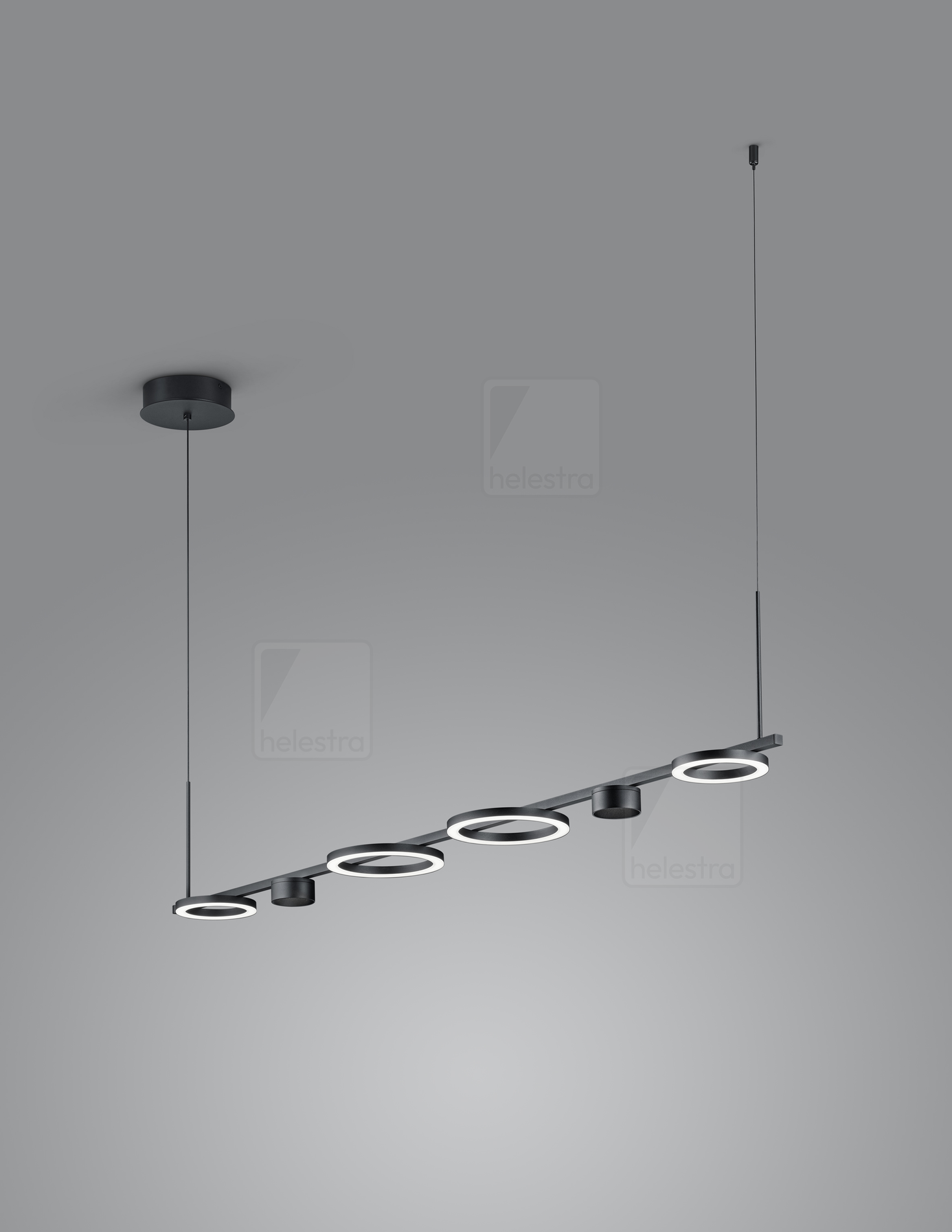 Helestra KAIROS  suspension lumineuse aluminium noir mat